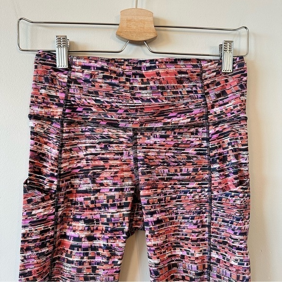 Lululemon Fast and Free Tight II 25" *nulux flash pleat orange multi - Picture 8 of 13